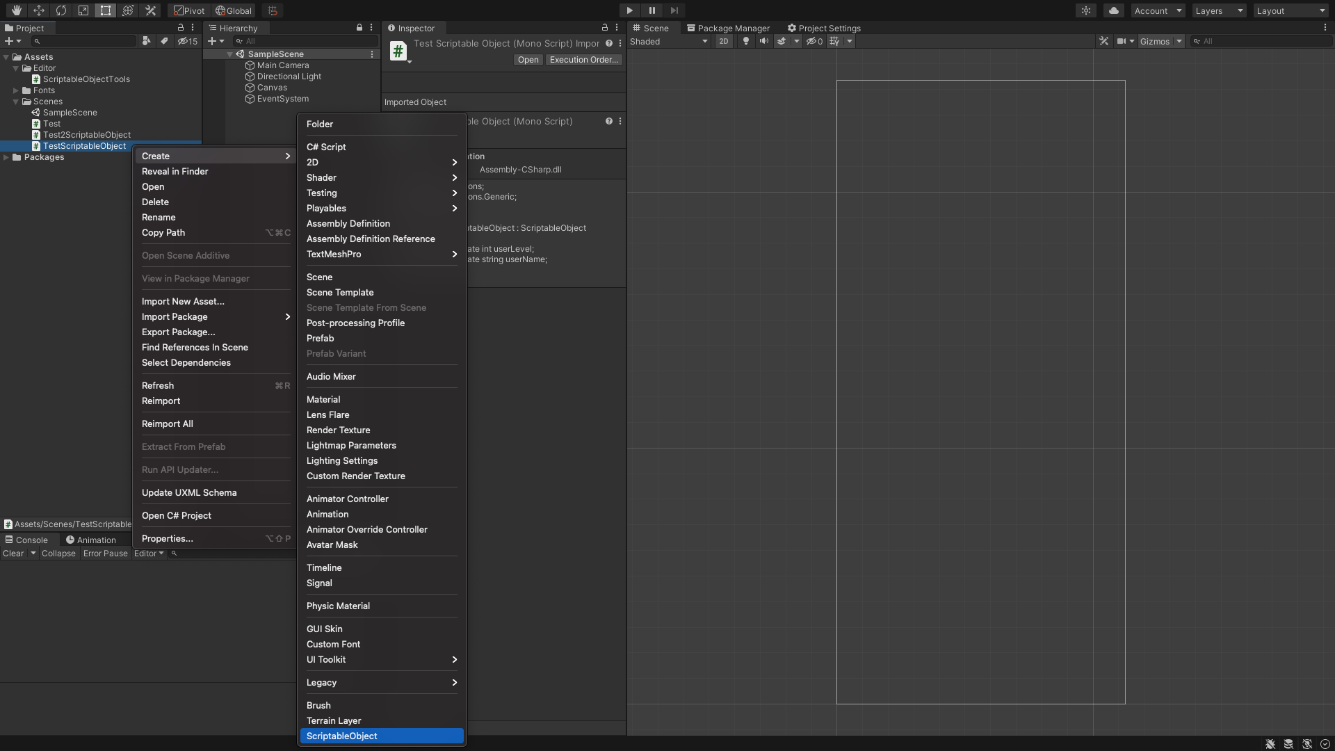 [Unity]ScriptableObjectを作る際に便利なエディター拡張用コード | nobushiueshi